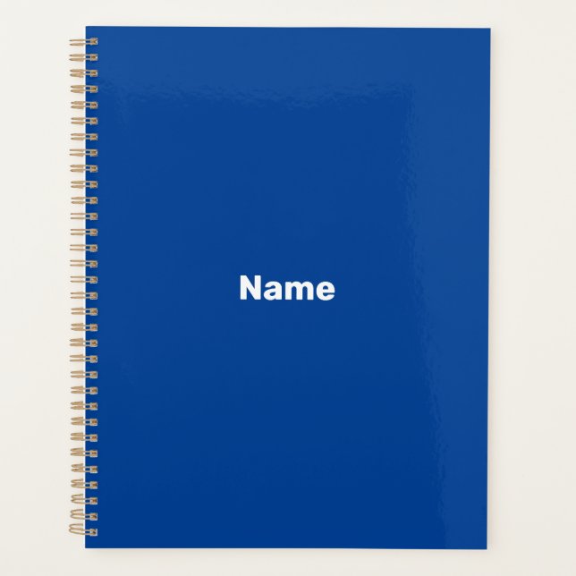 Minimalistisches blaues benutzerdefiniertes Textja Planer (Vorderseite)