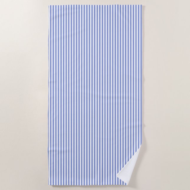 Minimalistisches blaues Cabana Stripes Badetuch (Vorderseite)