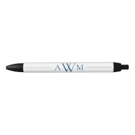 Minimalistisches blaues drei-Buchstaben-Monogramm Kugelschreiber