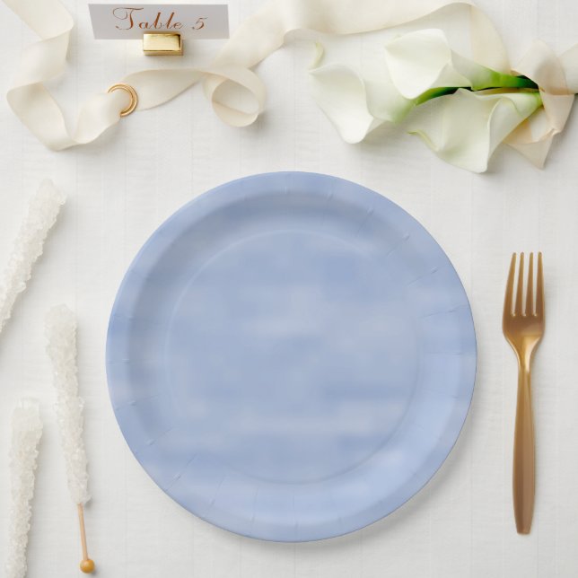 Minimalistisches blaues Himmel abstraktes Muster n Pappteller (Hochzeit)