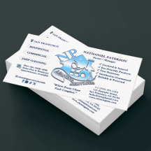 Minimalistisches blaues Monogramm-Logo Reinigungsd