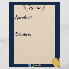 Minimalistisches, blaues Rezept