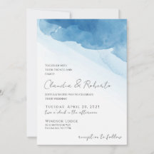 Minimalistisches blaues Wasser Einladung Foil Einl