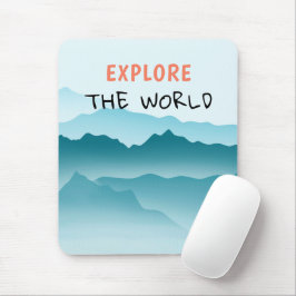 Minimalistisches blaues Wavy-Gebirge - Zitat Mousepad