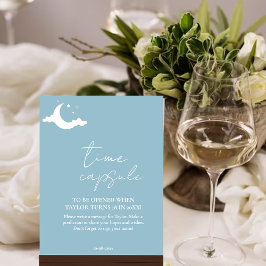 Minimalistisches Blue Baby Shower Time Kapselunter Poster