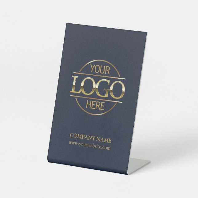 Minimalistisches Blue-Corporate-Business-Logo Sockelschild (Vorderseite)