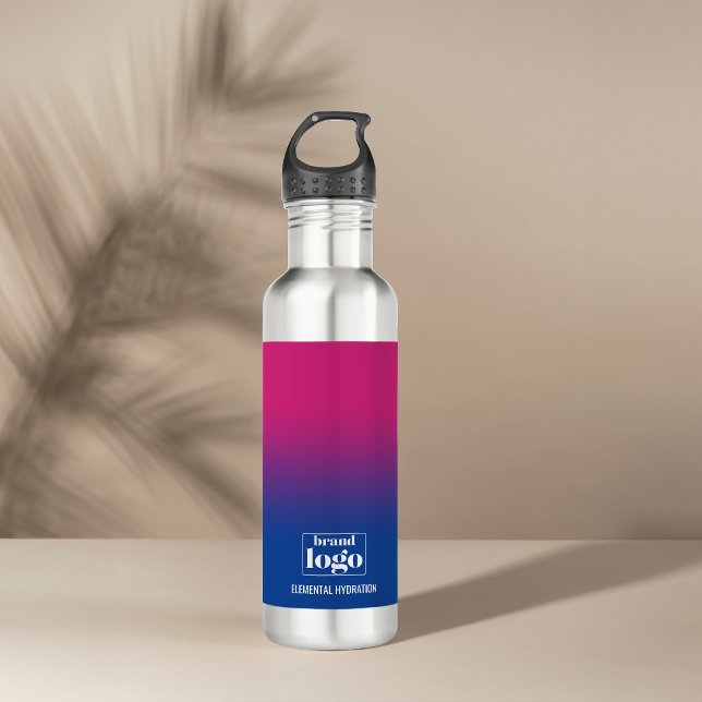 Minimalistisches Blue Violet Gradient Elementarlog Edelstahlflasche (Von Creator hochgeladen)