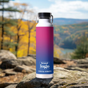 Minimalistisches Blue Violet Gradient Elementarlog Trinkflasche