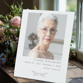 Minimalistisches Blumen-Foto-Bestattungspodest-Sch Sockelschild