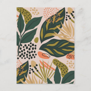 Minimalistisches Blumenblatt Feiertagspostkarte