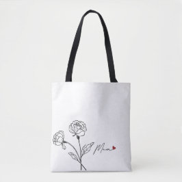 Minimalistisches Blumengeschenk Mama Tote Beutel G
