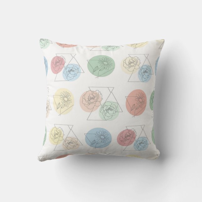 Minimalistisches Blumenkissen Kissen (Rückseite)