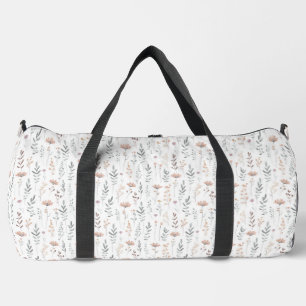 Minimalistisches Blumenmuster Boho Wildblume Duffle Bag