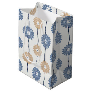Minimalistisches Blumenmuster Daisy (5) Mittlere Geschenktüte