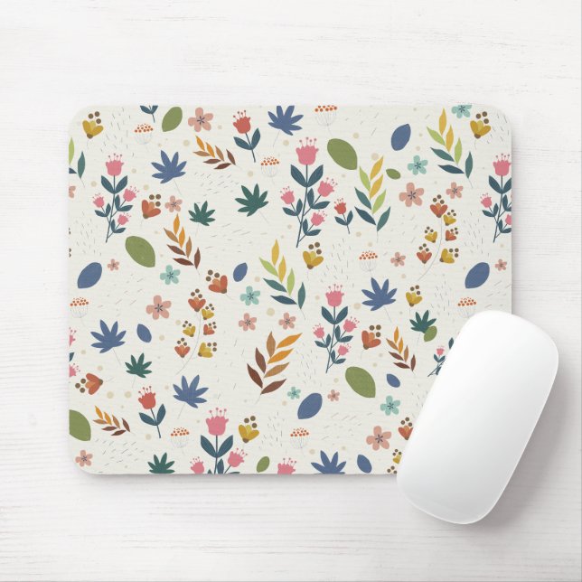 Minimalistisches Blumenmuster Mousepad (Mit Mouse)