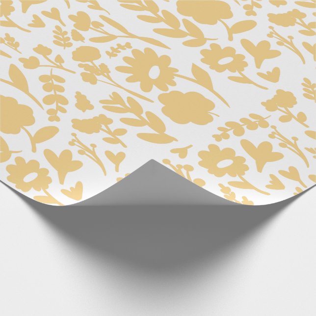 Minimalistisches Blumenpapier Geschenkpapier (Ecke)
