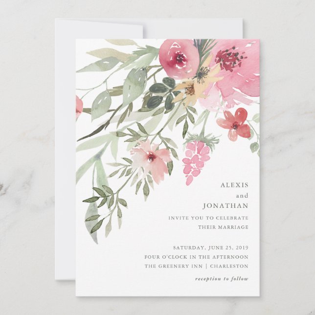 Minimalistisches Blut| Hochzeit Einladung (Vorderseite)