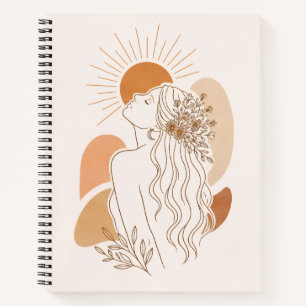 Minimalistisches Boho-Frauen-Kunstnotizbuch Notizbuch