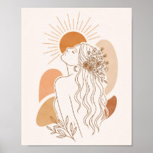 Minimalistisches Boho-Frauenkunstposter