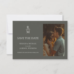 Minimalistisches Boho Monogram Foto Save the Date