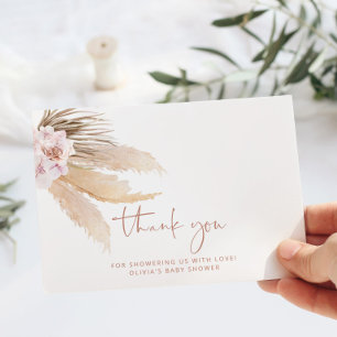 Minimalistisches Boho Pampas Gras Dankeschön Karte