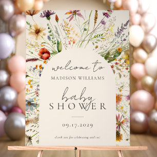 Minimalistisches Boho Wildblume Blumenbaby Duschze Acrylschild