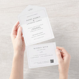 Minimalistisches Botanisches All in One Wedding Ei Einladung