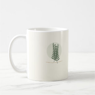 Minimalistisches Botanisches Blatt des Waldgrünen Kaffeetasse