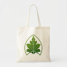 Minimalistisches botanisches Blatt-Emblem für Natu Tragetasche