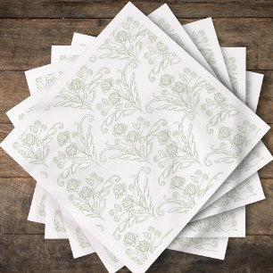 Minimalistisches botanisches Elegant Grün Serviette