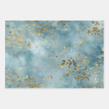 Minimalistisches botanisches Goldblätter-Muster Te