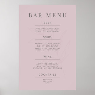 Minimalistisches botanisches Hochzeitsschild Dusky Poster