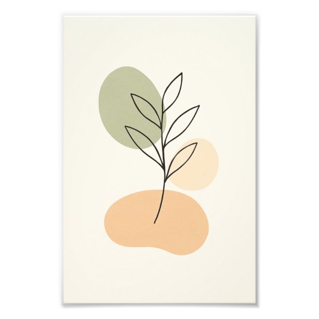 Minimalistisches botanisches Linienkunstposter Fotodruck (Vorne)