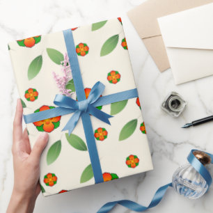 Minimalistisches Botanisches mit Orangenblüten Geschenkpapier