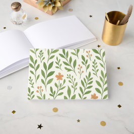 Minimalistisches botanisches Muster mit grünen Blä Gästebuch