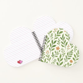 Minimalistisches botanisches Muster mit grünen Blä Notizbuch