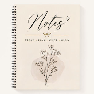 Minimalistisches botanisches Notizbuch