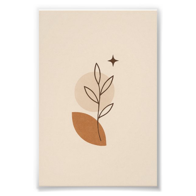 Minimalistisches botanisches Poster mit Star (Vorne)
