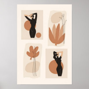 Minimalistisches botanisches und feminines Galerie Poster