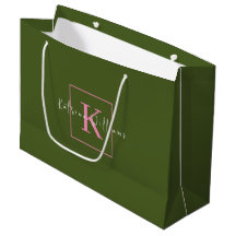 Minimalistisches Branding-Logo Moss Green Pink Mon