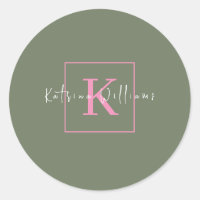 Minimalistisches Branding-Logo-Seite Grün-Rosa-Mon