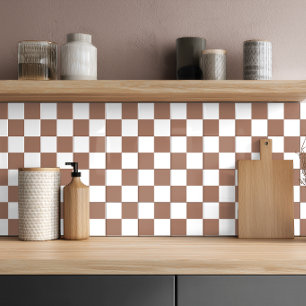 Minimalistisches Braun-Weiß-Geometrisches Fliese