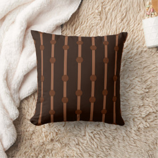 Minimalistisches braunes geometrisches Streifen- u Kissen