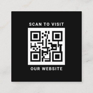 Minimalistisches braunes Logo QR-Code-Scan-Website Quadratische Visitenkarte