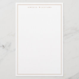 Minimalistisches braunes Monogramm mit zwei Ränder Briefpapier