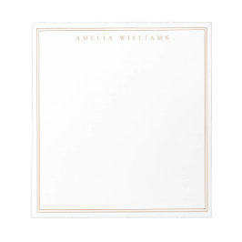 Minimalistisches braunes Monogramm mit zwei Ränder Notizblock