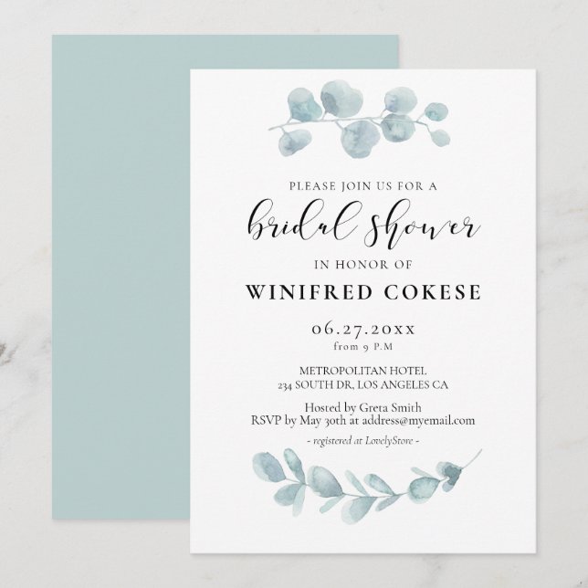 Minimalistisches Brautparty Einladung (Vorne/Hinten)