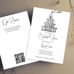 Minimalistisches Brautparty für den handgezogenen  Einladung