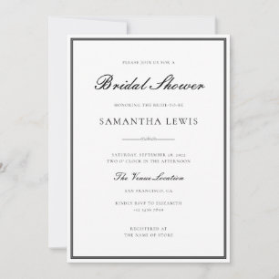 Minimalistisches Brautparty für die formale Grenze Einladung