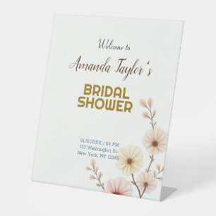 Minimalistisches Brautparty für die Goldfarbe Sockelschild